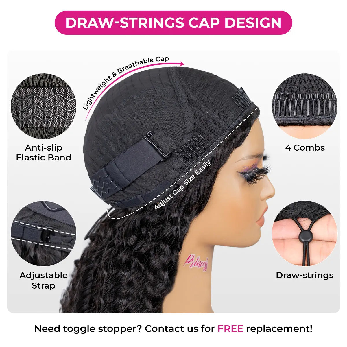 HAIR Kinky Curly Half Wig - 250% Density, Glueless