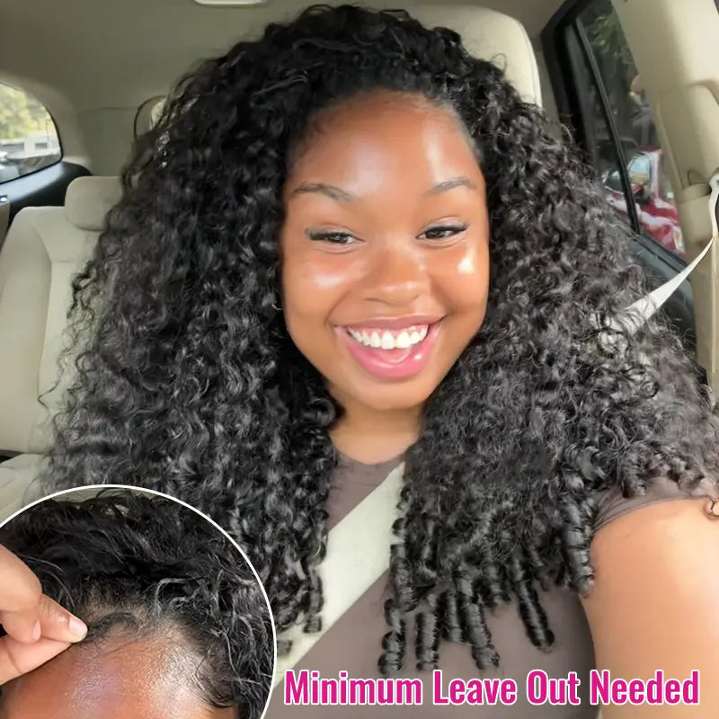 HAIR Kinky Curly Half Wig - 250% Density, Glueless