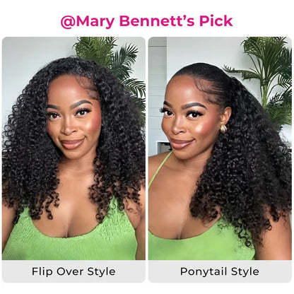 HAIR Kinky Curly Half Wig - 250% Density, Glueless