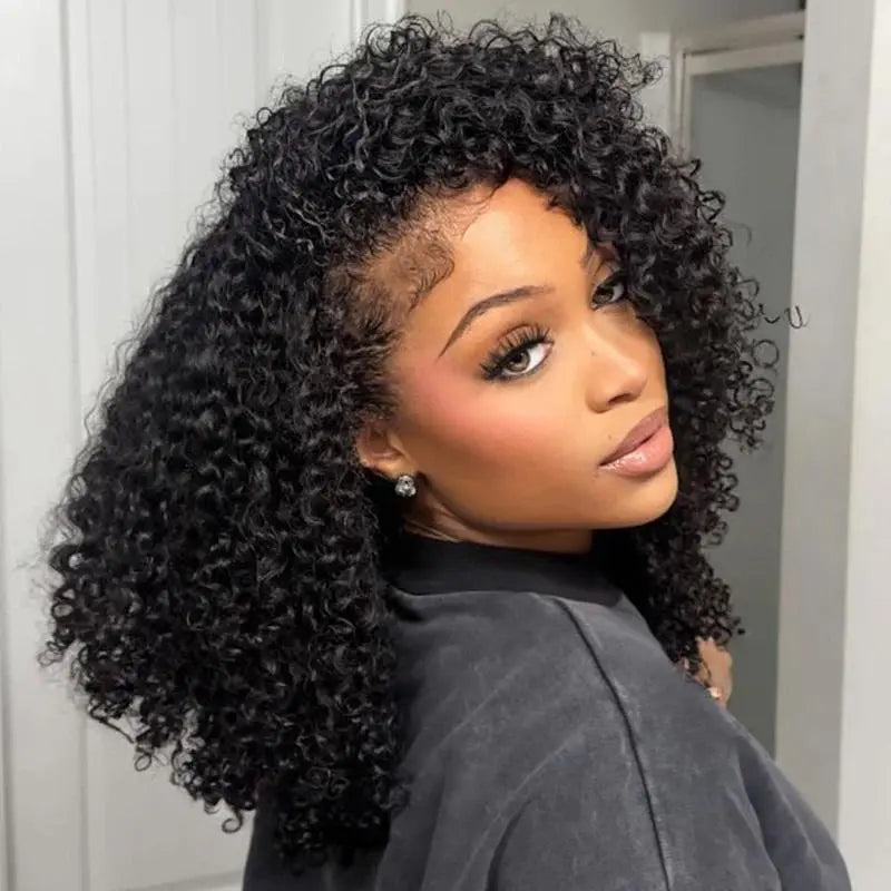 HAIR Kinky Curly Half Wig - 250% Density, Glueless